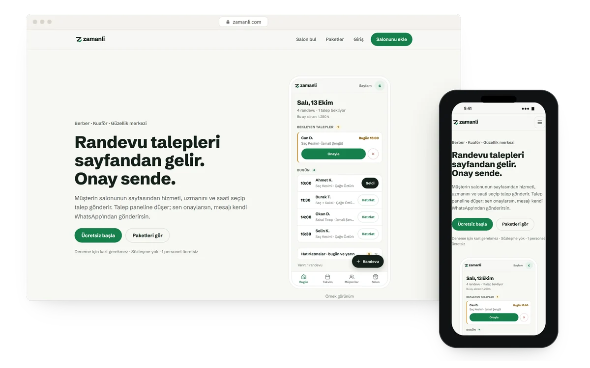 zamanli ürünümüz tarayıcı ve telefon ekranları
